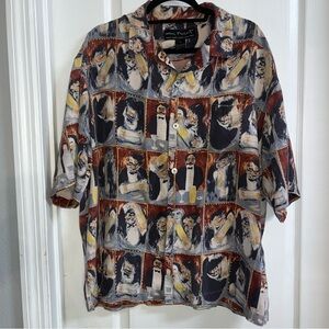 Guy Buffet  Casual Button Down Shirt - Silk Artistic Print